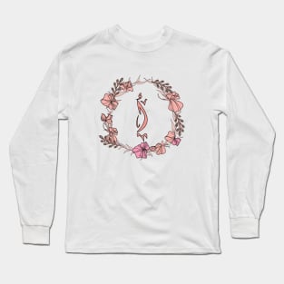 Letter Alif - Rose Pink Initial Monogram - Letter ا Long Sleeve T-Shirt